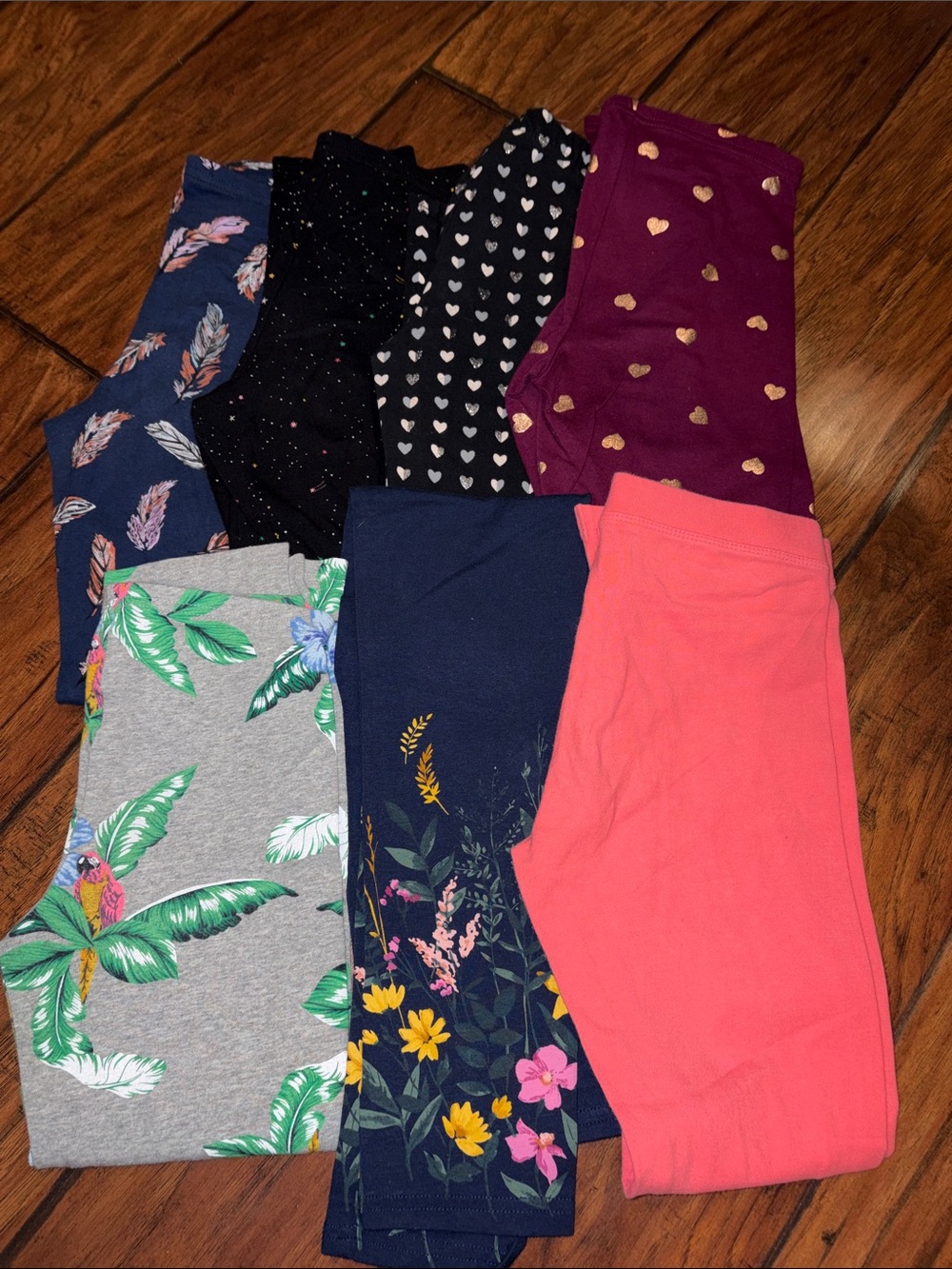 Girl lot of Leggings - set  of 7 Patterned and Solid Styles